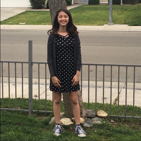 JUSTICE Polka Dot Bell Sleeve Dress size 14 - Picture 5 of 5